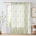 jinchan Linen Floral Curtains 100 Inch Extra Wide by JINCHAN
