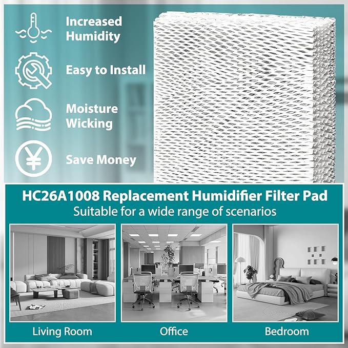 HASMX 2-Pack HC26E1004 Humidifier Filter Replacement Pads - Image 7