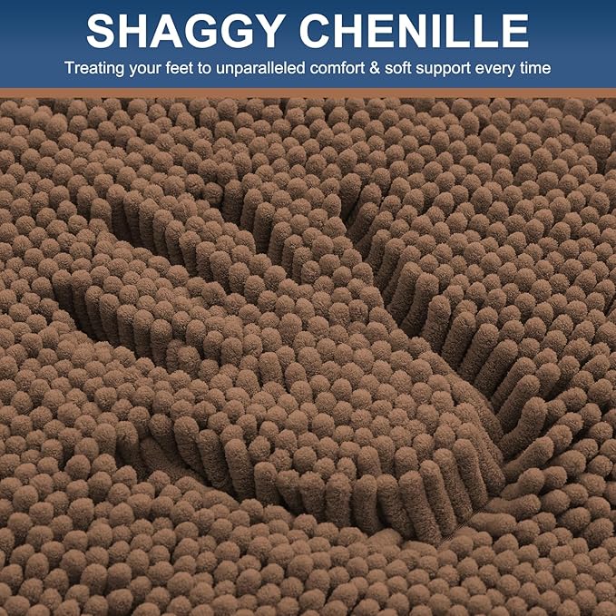 Smiry Luxury Chenille Bathroom Rugs 24x16, Extra Soft and Absorbent Shaggy Bath - Image 3