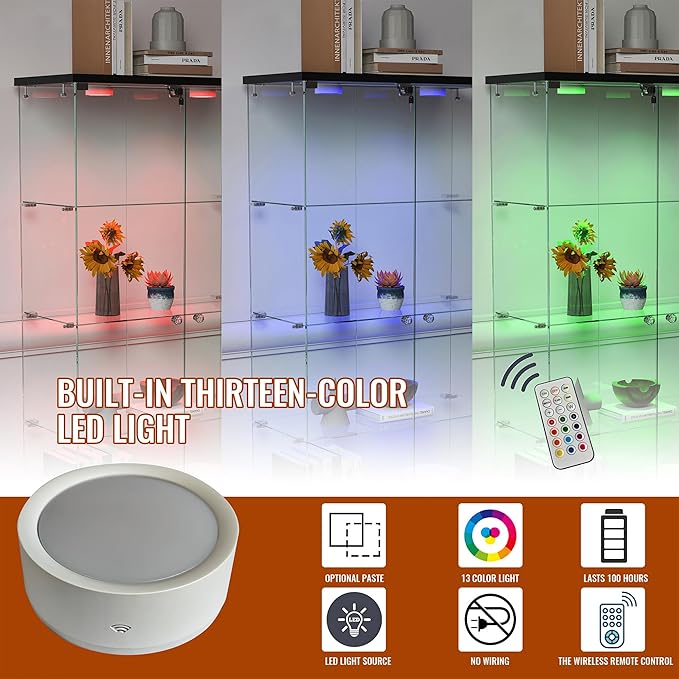 Yoluckea 4 Tier Glass Display Cabinet - Image 3