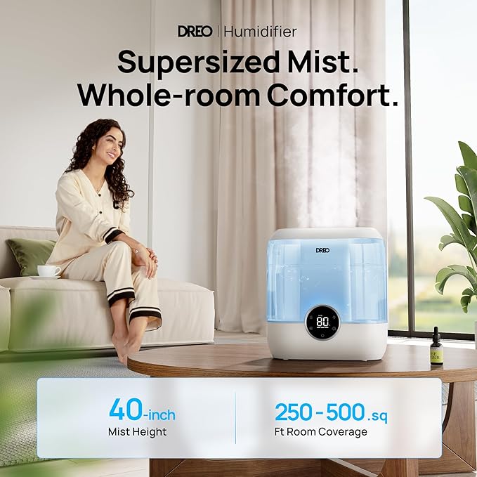 DREO Humidifiers for Bedroom, 6L Top Fill Supersized Cool Mist Humidifier for - Image 2