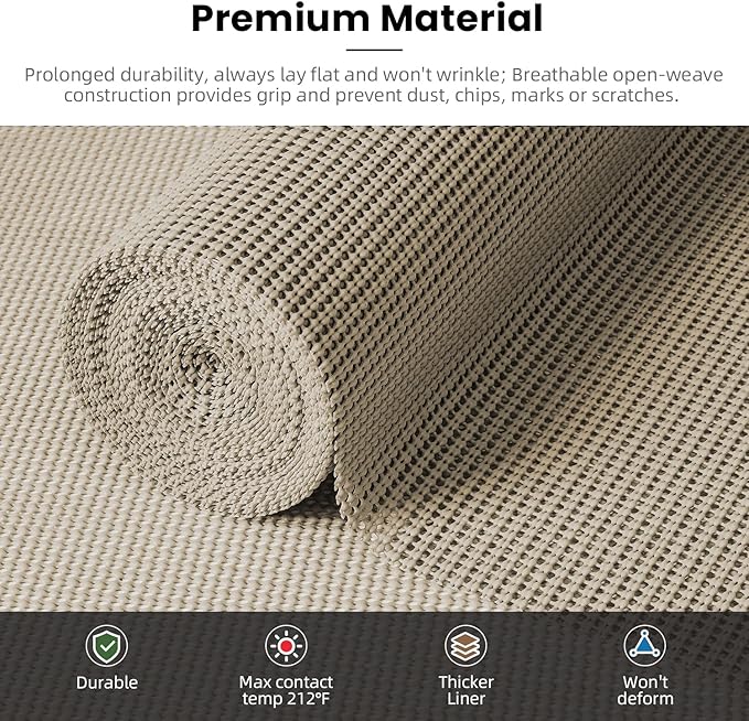 BAGAIL Drawer and Shelf Liner, 17.5 in X 20 Ft Non-Adhesive Shelf Liners - Image 2
