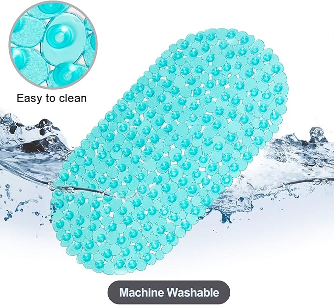 WELTRXE Pebbles Bath Mat Oval Non-Slip Bathtub Mat - Image 6