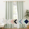 NICETOWN Sage Green Linen 100% Blackout Curtains 120 inches Length by NICETOWN
