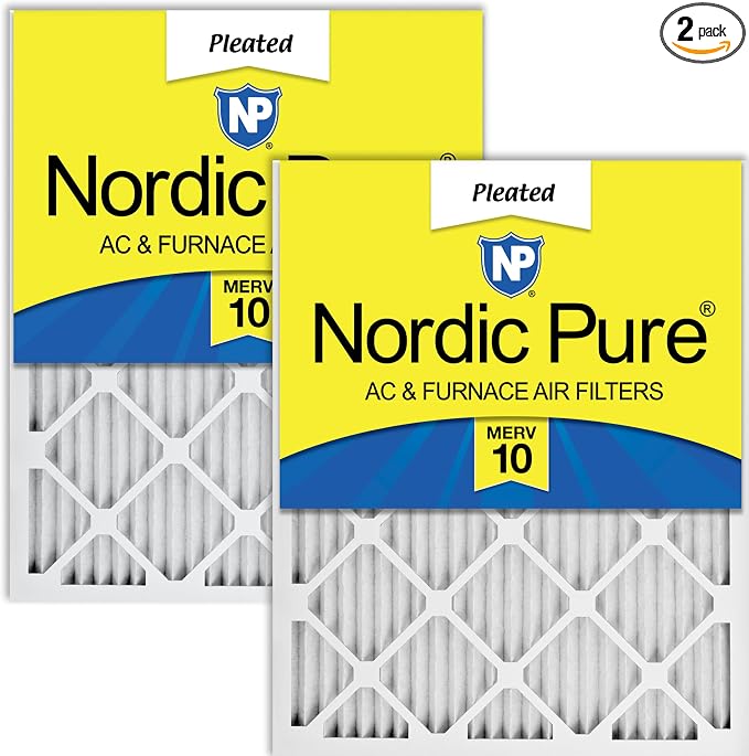 Nordic Pure 16x24x1 Pleated MERV 10 Air Filters 2 Pack by NordicPure