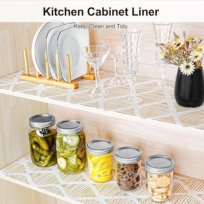 Drawer and Shelf Liner for Kitchen Cabinet, Non-Adhesive Cabinet Liner 12in x - Image 4