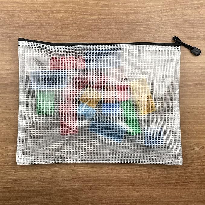 Oaimyy-A6, Mesh Zipper Pouch Document Folders Bag Plastic Zip File Folders - Image 7