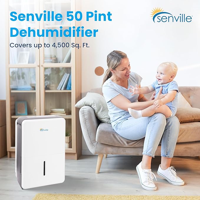 Senville 35 Pint Dehumidifier, Energy Star Certified, Washable Filter, Medium & - Image 2
