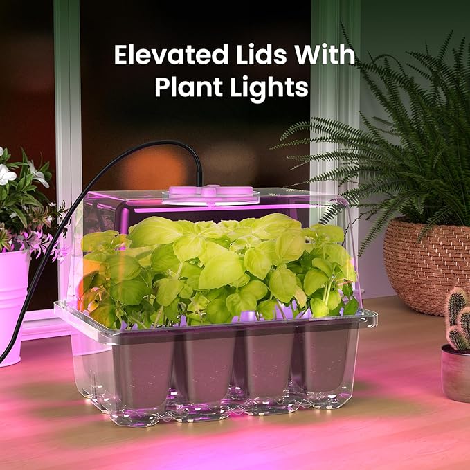 MIXC Seed Starter Kit with Grow Light, Elevated Seedling Tray Kit with - Image 7