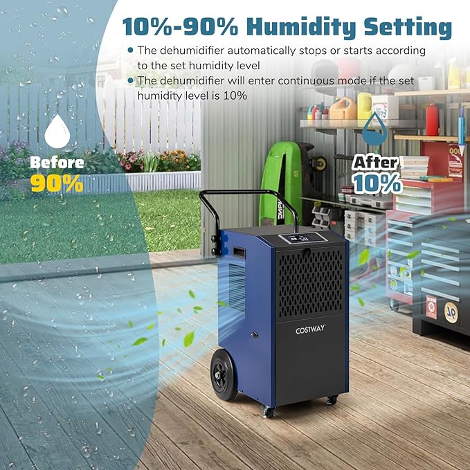 COSTWAY 154 Pints Commercial Dehumidifier - Image 2