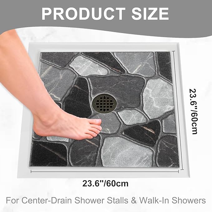 Square Shower Mat Non Slip: 24x24 Inch Extra Large Shower Mats - Image 7