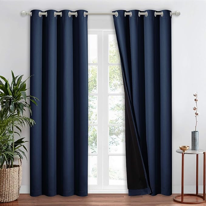 NICETOWN 100% Blackout Curtain Set, Thermal Insulated & Energy Efficiency by NICETOWN
