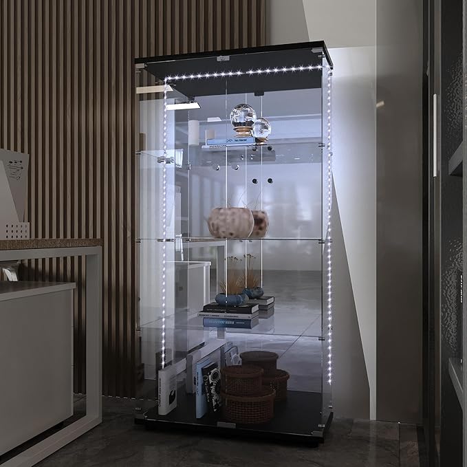 Yoluckea 4 Tiers Glass Display Cabinet - Image 5