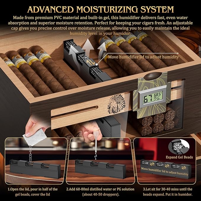 TISFA Cigar Humidor Cedar Wood Cigar Box - Image 8