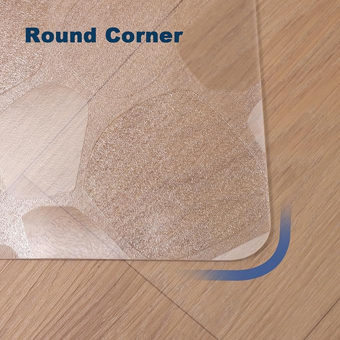 Clear Pebble Patterned Refrigerator Mat, 2mm PVC Anti-Slip Floor Protector - Image 5