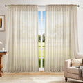 Dreaming Casa Solid Sheer Curtains 102 Inches Long Taupe Rod Pocket Voile by DreamingCasa