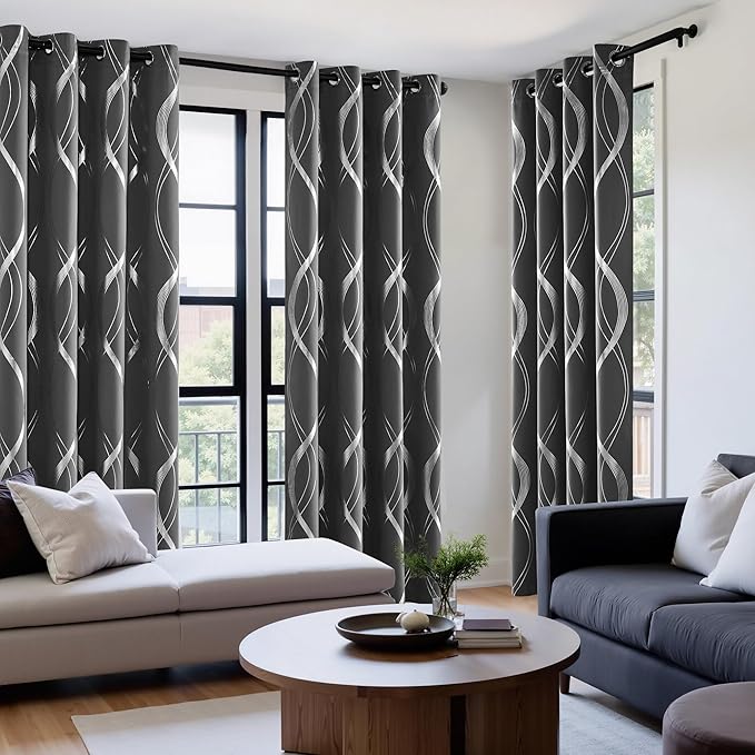 NICETOWN 100% Blackout Grey Curtains - Image 4