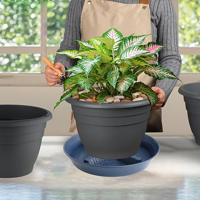 4 Pack Plant Saucer 14 inch, Plastic Plant Saucers - Image 6