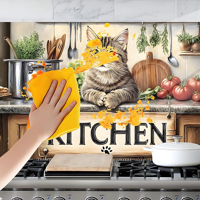 NYZE Kitchen Backsplash Stickers Waterproof Stove Backsplash Protector - Image 6