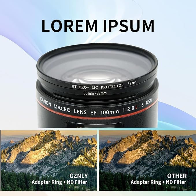 55-82mm Step-Up Ring Adapter, 55mm to 82mm Step Up Filter Ring - Image 3