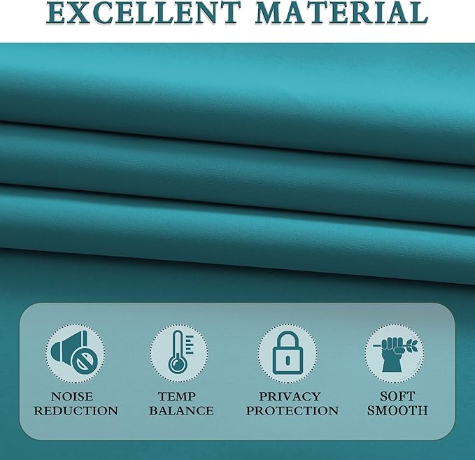 DONREN 54 Inch Curtains Blackout Thermal Insulated Rod Pocket Curtain Panels - Image 4