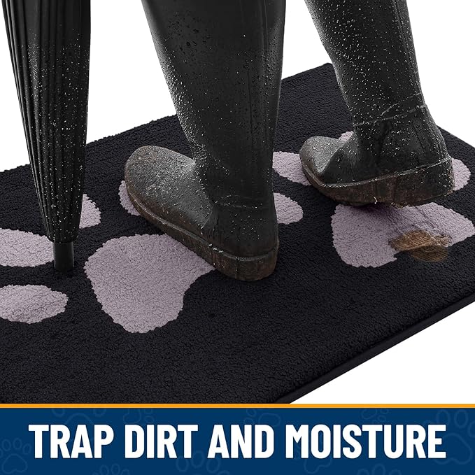 Smiry Dog Door Mat for Muddy Paws, Absorbs Moisture and Dirt, Low-Profile - Image 2