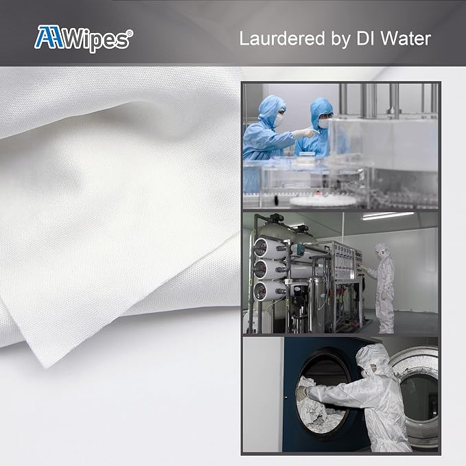 AAwipes Cleanroom Microfiber Wipes Mixed Weave Superfine 9" X9“ Lint Free Cloths - Image 6