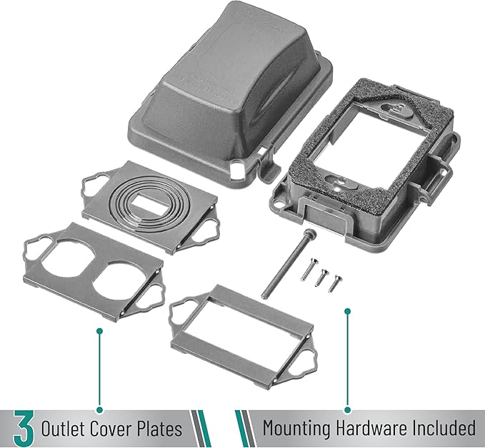 Bates- Weatherproof Electrical Outlet Cover, Outdoor Plug Cover - Image 5