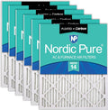 Nordic Pure 12x12x1 Pleated MERV 14 Plus Carbon Air Filters 6 Pack | Actual by NordicPure