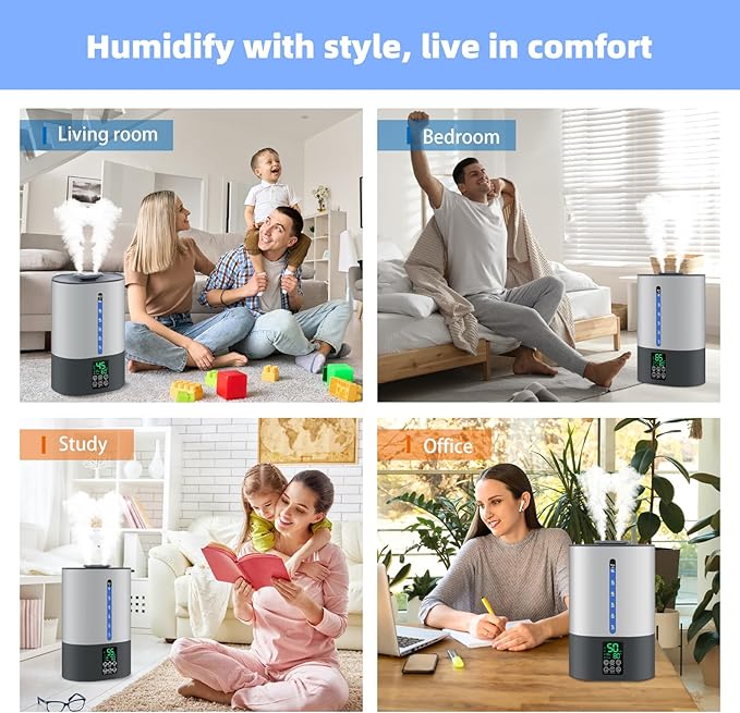 6L Humidifiers for Bedroom Large Room Home, Cool and Warm Humidifier for Baby - Image 7