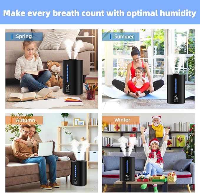 6L Humidifiers for Bedroom Large Room Home, Cool and Warm Humidifier for Baby - Image 7