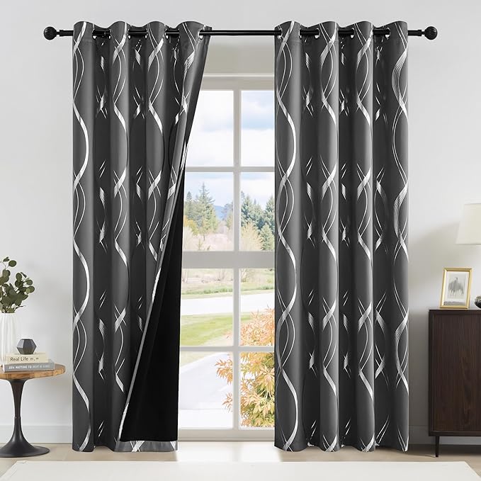 NICETOWN 100% Blackout Grey Curtains by NICETOWN