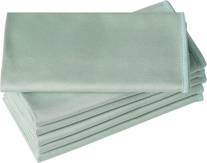 Puomue 6 Pack Microfiber Glass Cleaning Cloth, 16 Inch X 16 Inch, Lint Free by Puomue