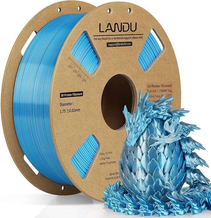 LANDU Silk Dual Color PLA Filament 1.75mm 1KG, 3D Printer Filament Dimensional by LANDU