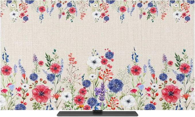 Independence Day Poppy Flower Indoor TV Cover, Elastic TV Screen Protector - Image 2