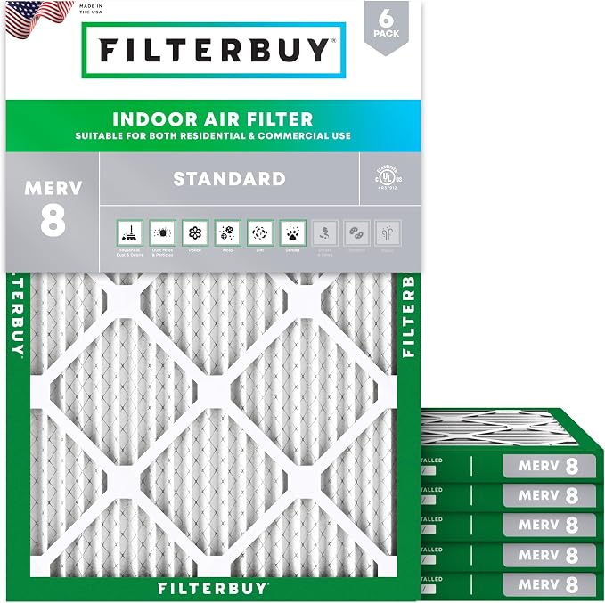 Filterbuy 18x21x1 Air Filter MERV 8 Essential Dust & Allergy Defense, by Filterbuy