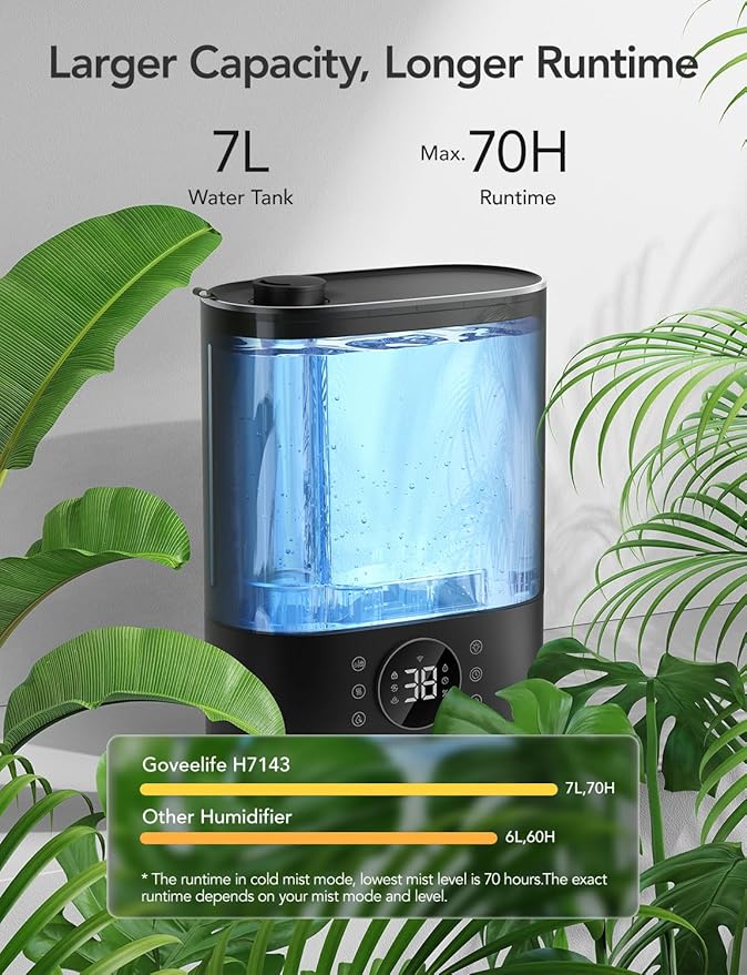 GoveeLife 7L Humidifiers for Bedroom, Smart Top-Fill Cool & Warm Mist - Image 7
