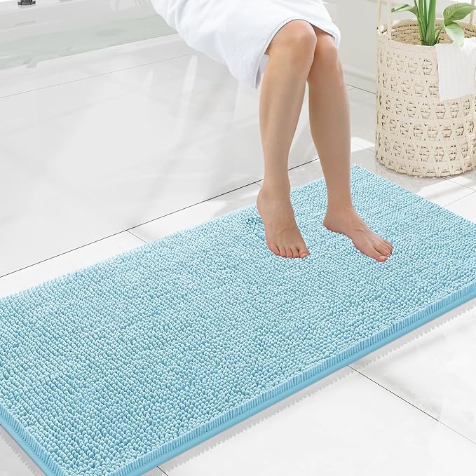 Smiry Luxury Chenille Bathroom Rugs 47x20, Extra Soft and Absorbent Shaggy Bath by Smiry