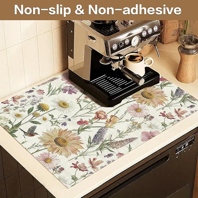 Floral Drawer and Shelf Liner for Kitchen Cabinets Non-Adhesive Drawer Liner - Image 6