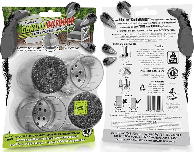 Slipstick GorillaOutdoor Berber Furniture Feet Pads - Image 6