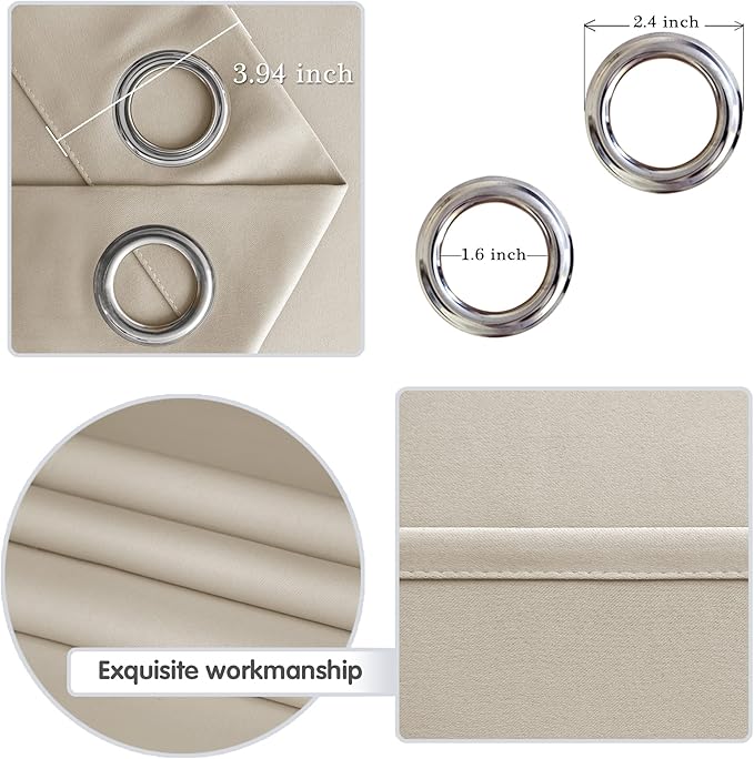 DWCN Room Divider Blackout Curtain Thermal Grommet Panel - Image 2