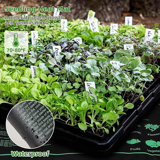 Seed Starter Trays with Grow Lights and Heat Mat, 72 Cells Seed Starter Kit - Image 7