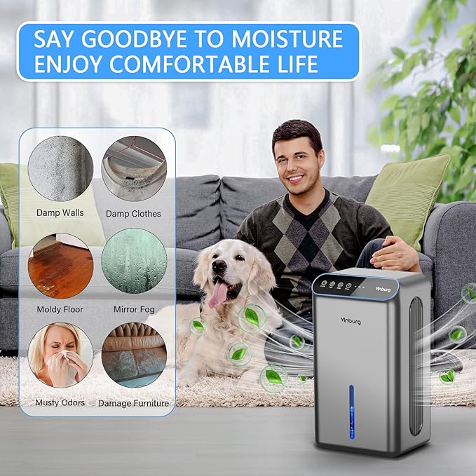 Dehumidifier for Basement Quiet Dehumidifiers for Home, Auto Shut-Off, Sleep - Image 7