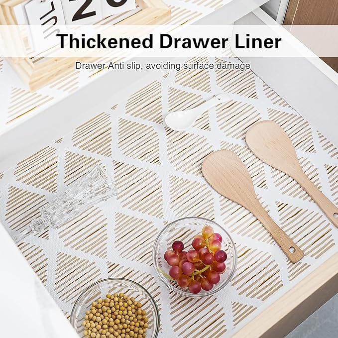 Drawer and Shelf Liner for Kitchen Cabinet, Non-Adhesive Cabinet Liner 24in x - Image 3