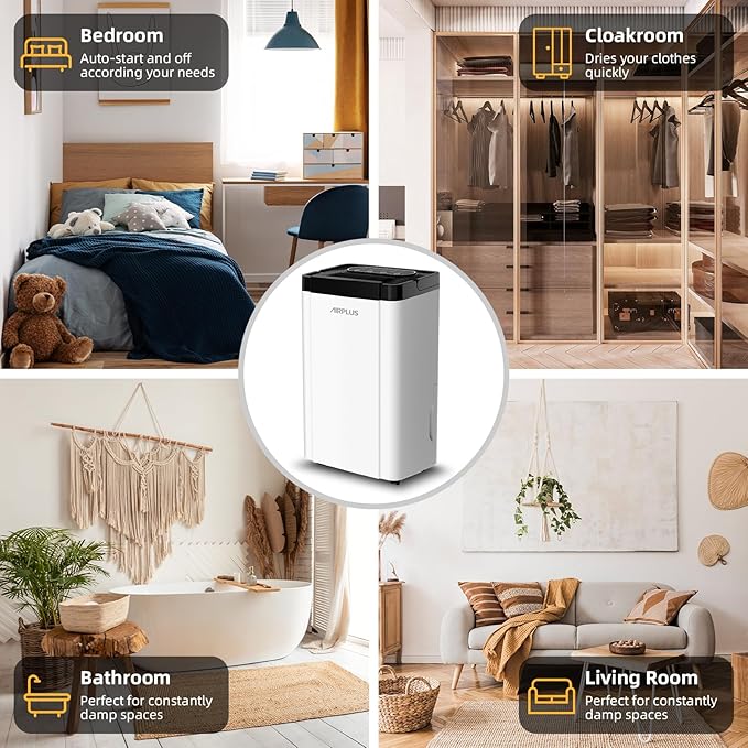 AIRPLUS 4, 500 Sq. Ft. 70pint Dehumidifier, Humidity - Image 6