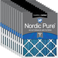 Nordic Pure 16x25x1 Pleated MERV 7 Plus Carbon Air Filters 12 Pack | Actual by NordicPure