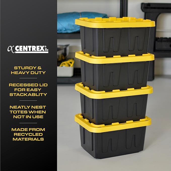 BLACK & YELLOW, 5-Gallon Heavy Duty Tough Storage Container & Snap-Tight Lid - Image 4