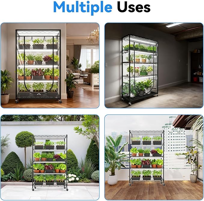 JESLED Indoor Greenhouse with Grow Light, 3FT Full Spectrum 5000K LED Light - Image 9