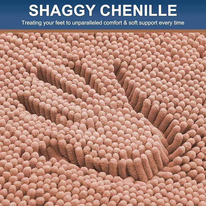 Smiry Luxury Chenille Bathroom Rugs 30x20, Extra Soft and Absorbent Shaggy Bath - Image 3