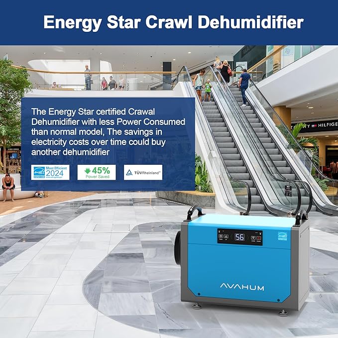 Crawl Space Dehumidifier 113 Pint Commercial Dehumidifier Energy Star Efficient - Image 4
